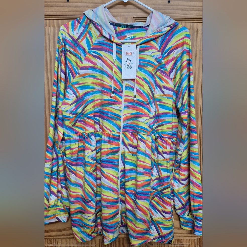 lug Multicolor Striped Hoodie Jacket